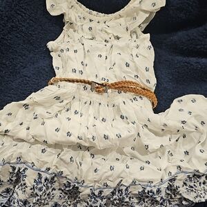 The Children's Place Cream and Brown Tiered Ruffle Dress